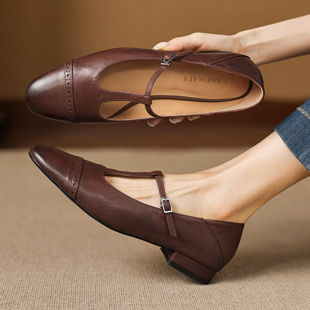 Elina Genuine Leather Flats