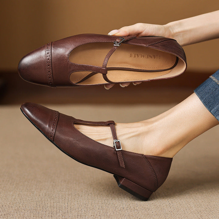 Elina Genuine Leather Flats
