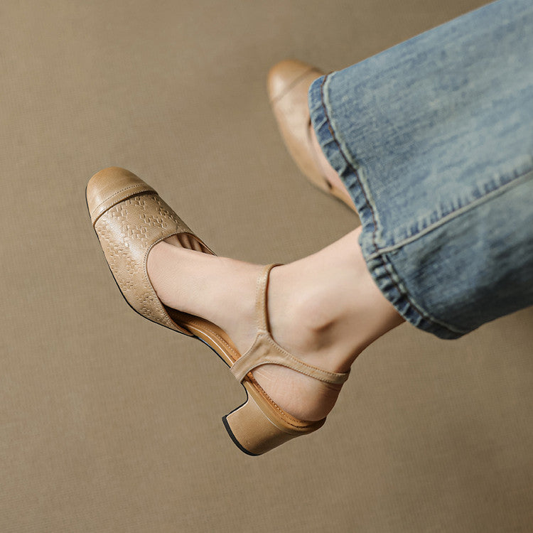 Savira Genuine Leather Heels