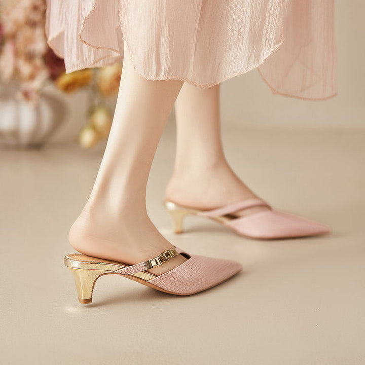 Ivory Genuine Leather Mules