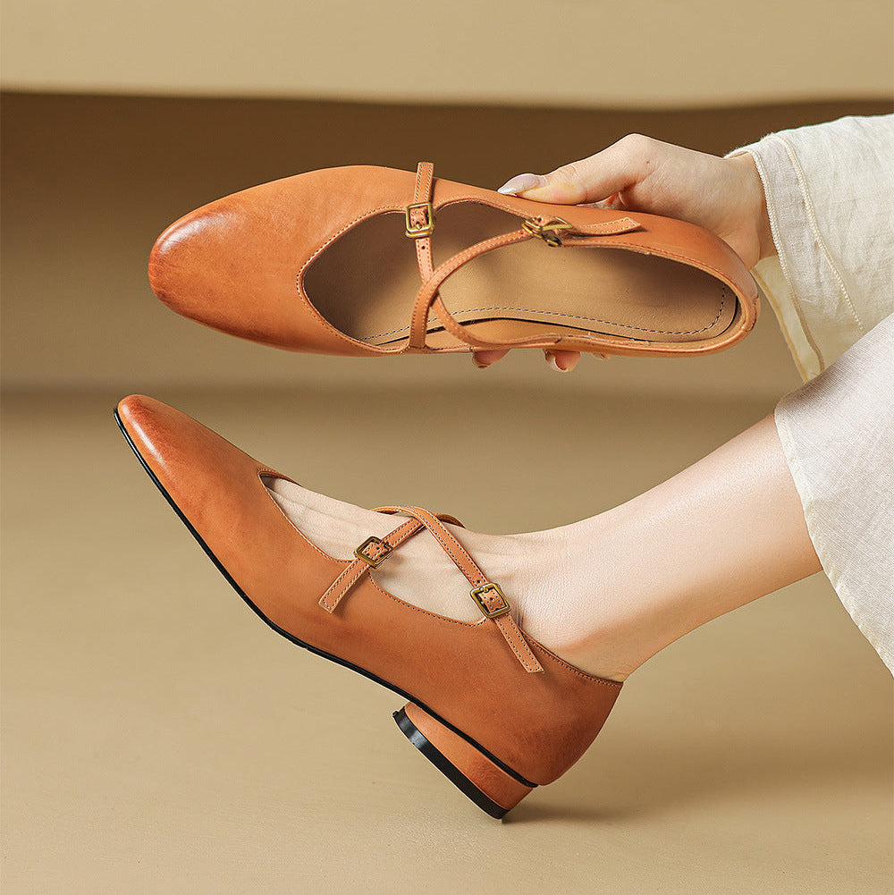 Esmira Genuine Leather Flats