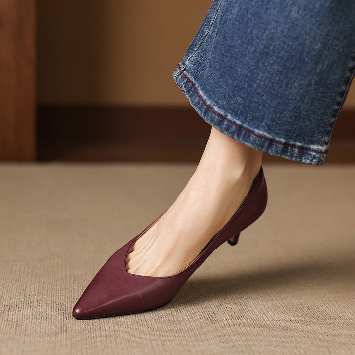 Lenora Genuine Leather Heels