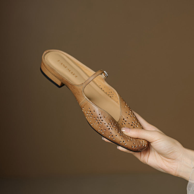 Alina Genuine Leather Mules