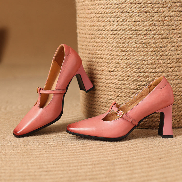Velmira Genuine Leather Heels