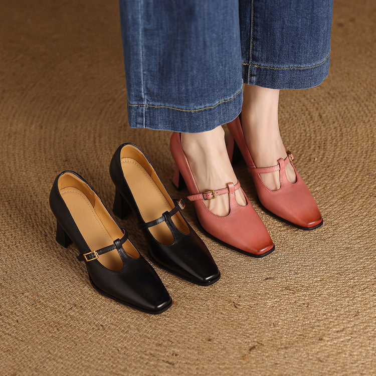 Velmira Genuine Leather Heels
