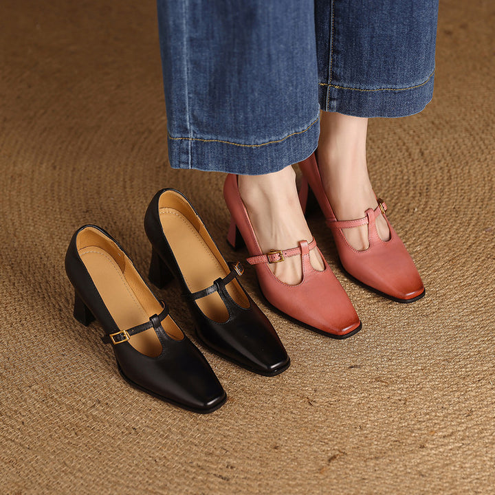 Velmira Genuine Leather Heels