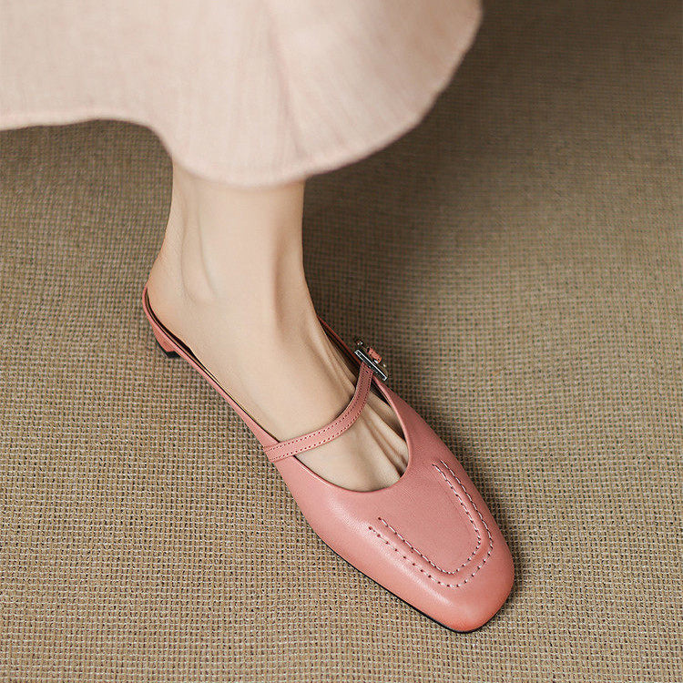 Elira Genuine Leather Mules