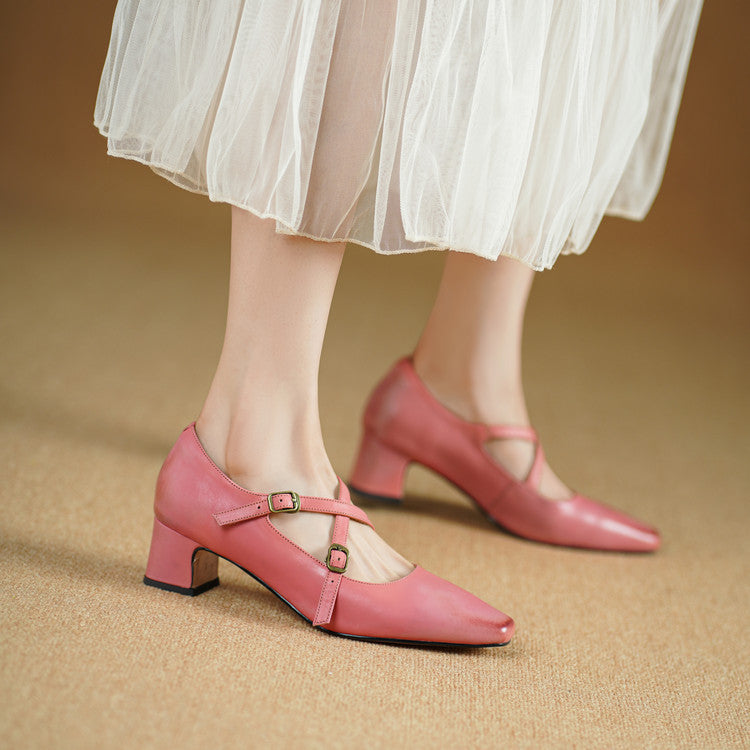 Auri Genuine Leather Heels
