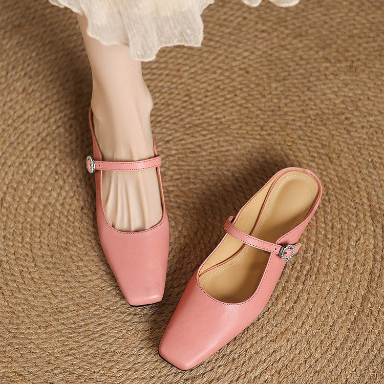 Lisa Genuine Leather Mules