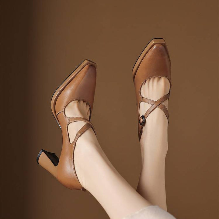 Elva Genuine Leather Heels