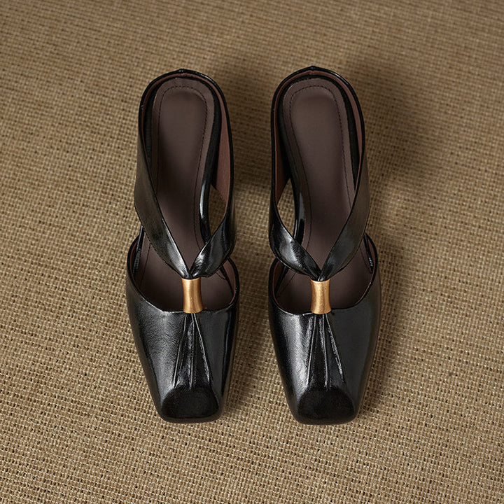Almafi Genuine Leather Mules