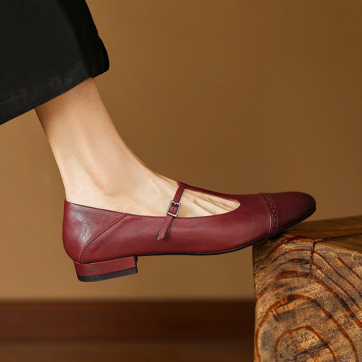 Elina Genuine Leather Flats