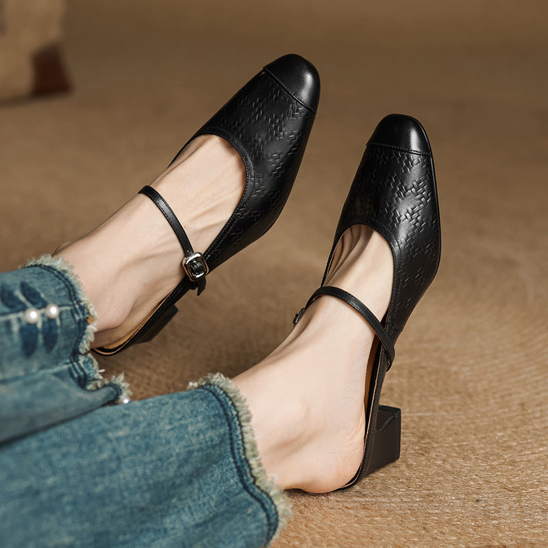 Vivette Genuine Leather Mules