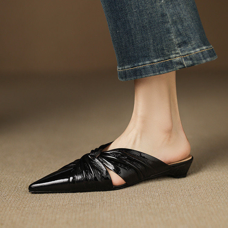 Elvara Genuine Leather Mules