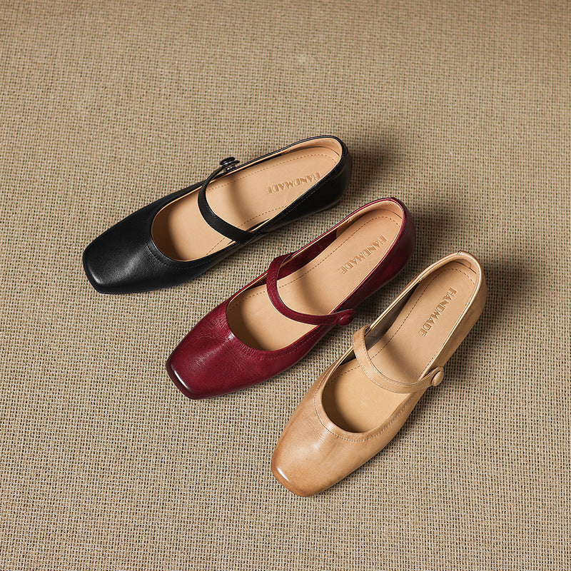 Orelia Genuine Leather Flats