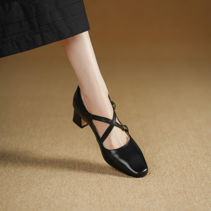 Auri Genuine Leather Heels