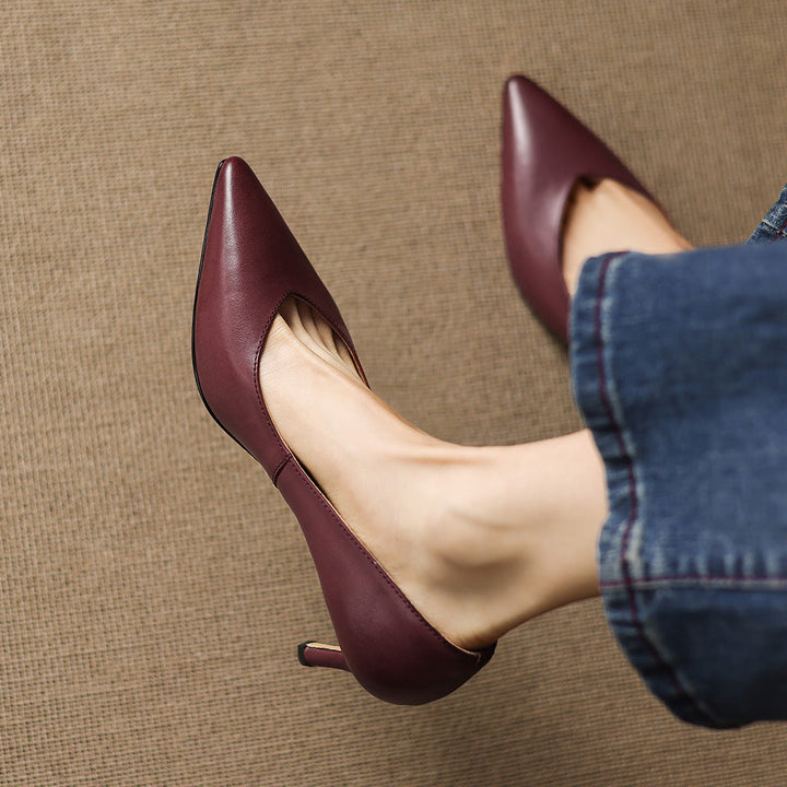 Lenora Genuine Leather Heels