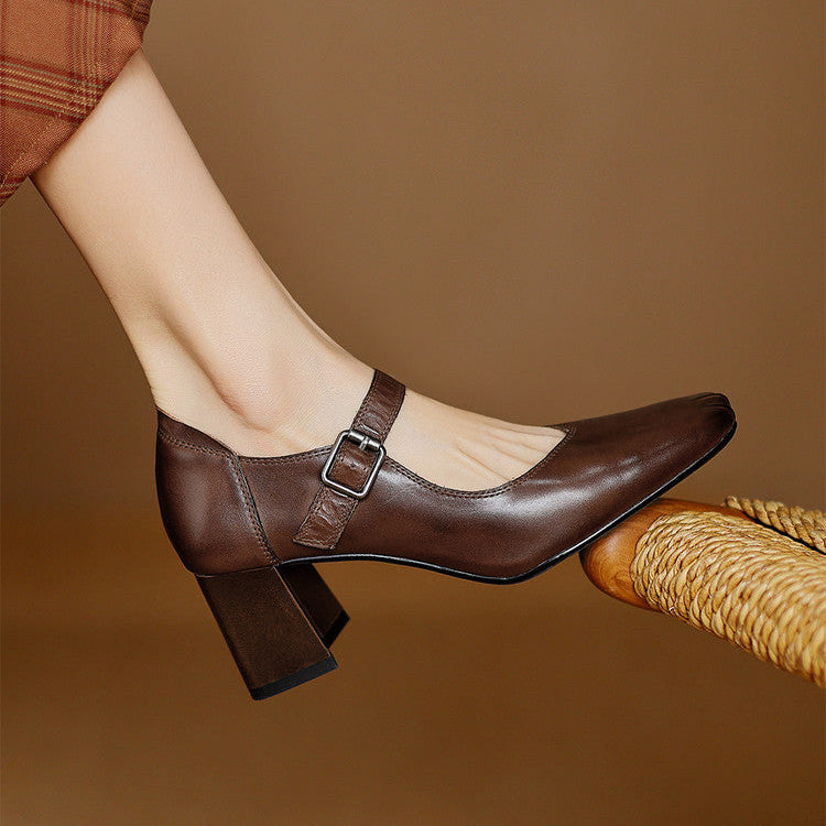 Cira Genuine Leather Heels