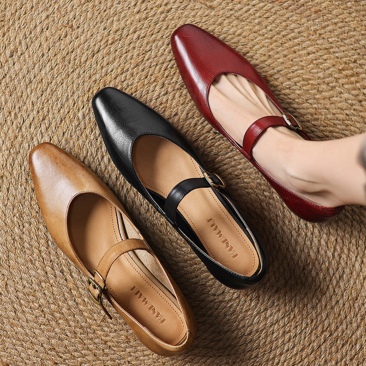 Lila Genuine Leather Flats