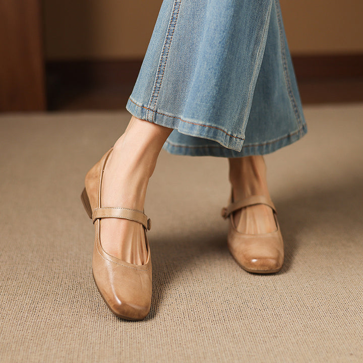 Orelia Genuine Leather Flats