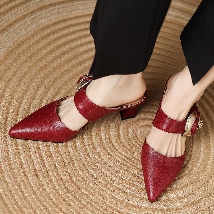 Amaria Genuine Leather Heels