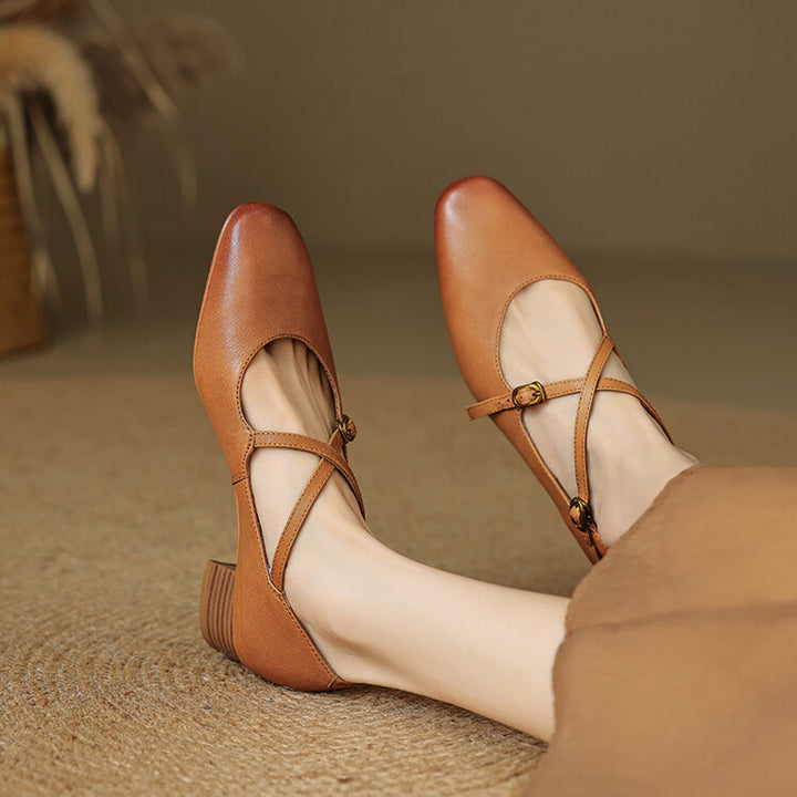 Teyla Genuine Leather Heels