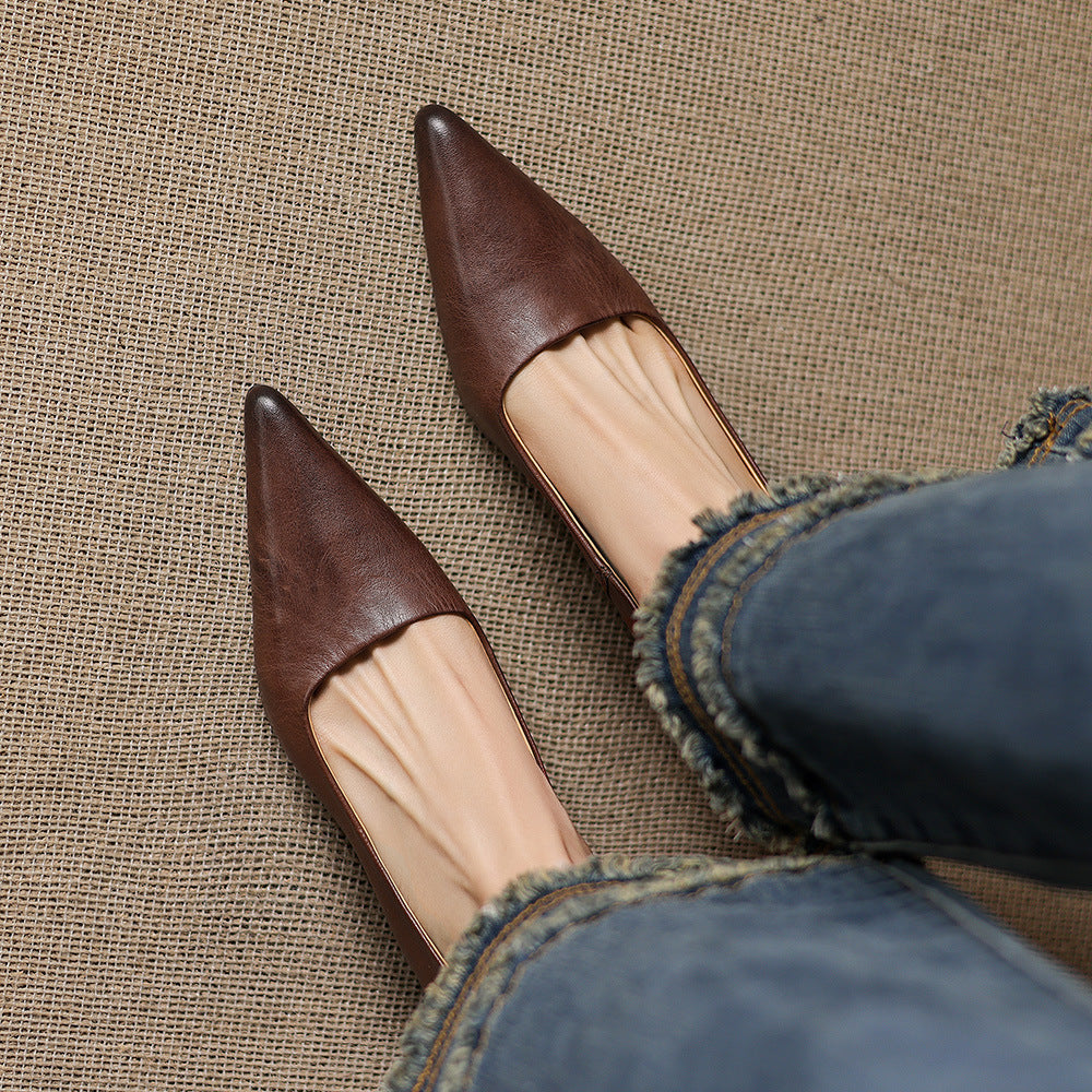 Calina Genuine Leather Heels