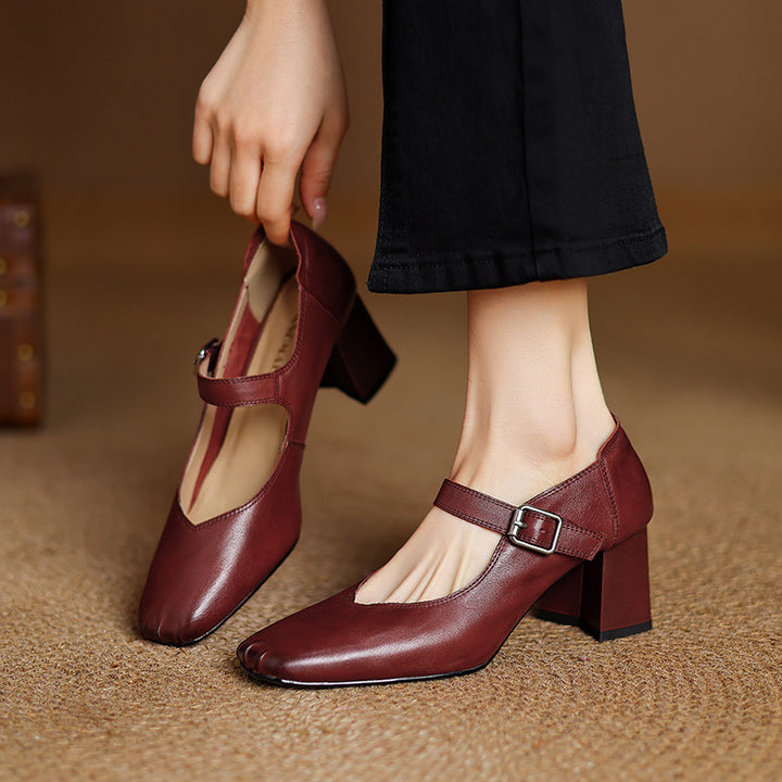 Cira Genuine Leather Heels