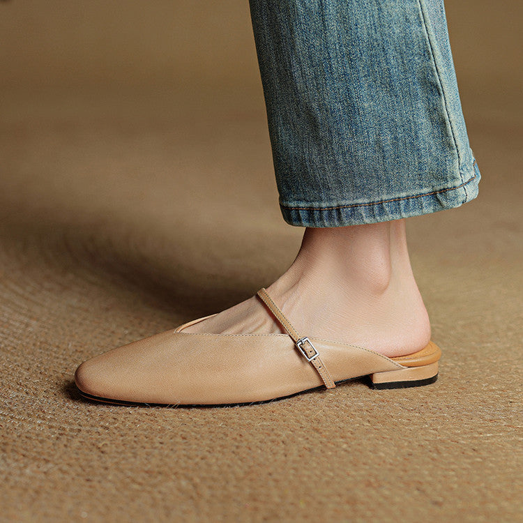 Virela Genuine Leather Mules