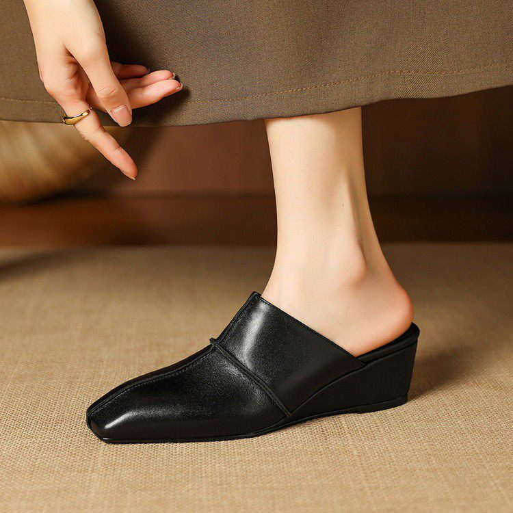 Lucie Genuine Leather Mules