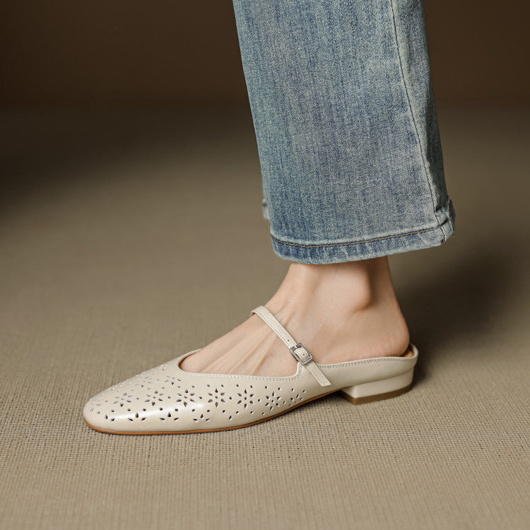 Alina Genuine Leather Mules