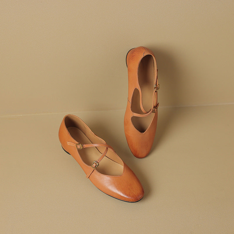 Esmira Genuine Leather Flats