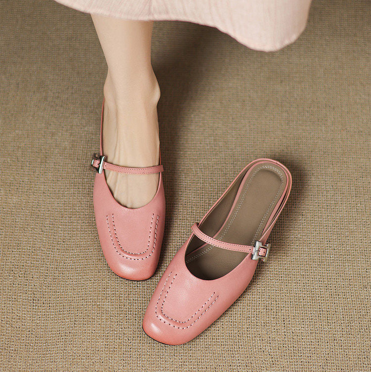 Elira Genuine Leather Mules