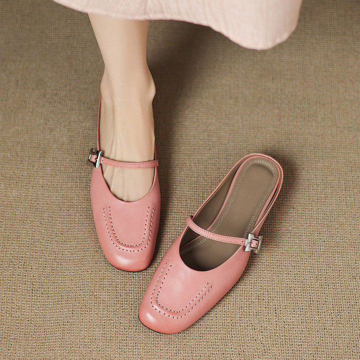 Elira Genuine Leather Mules