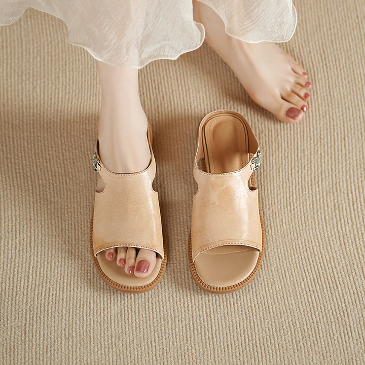 Nessa Genuine Leather Mules