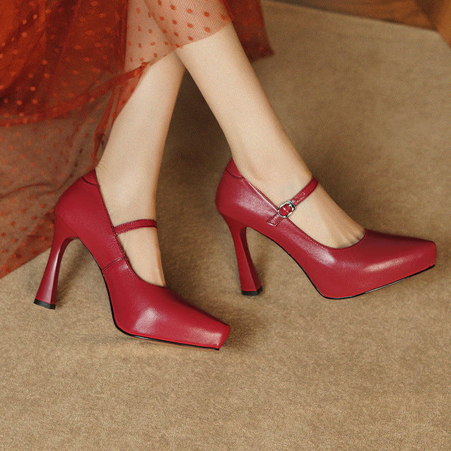 Camille Genuine Leather Heels