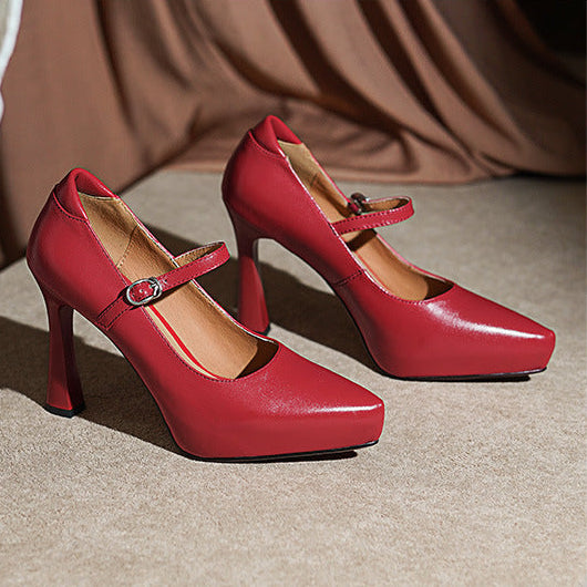 Camille Genuine Leather Heels