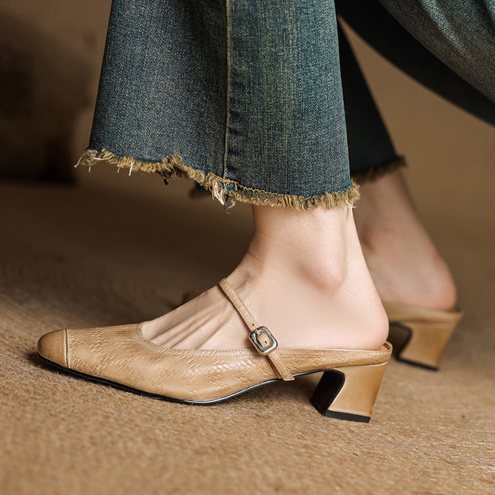 Vivette Genuine Leather Mules