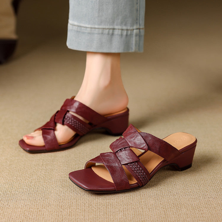Elanora Genuine Leather Mules