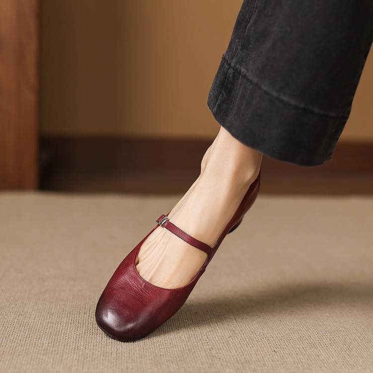 Rose Genuine Leather Flats