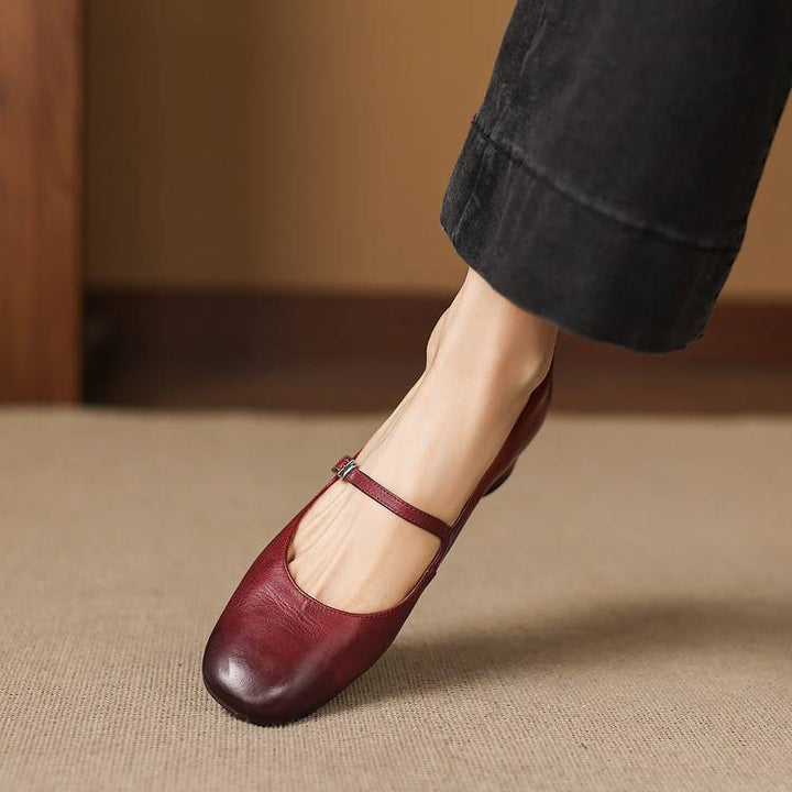 Rose Genuine Leather Flats