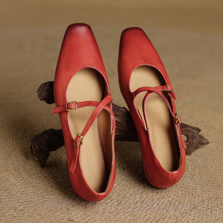 Lavina Genuine Leather Flats