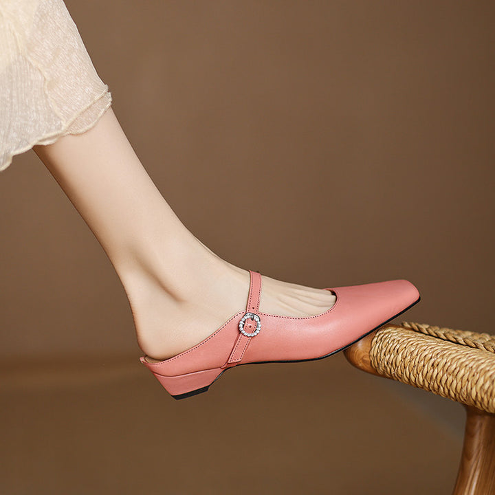 Lisa Genuine Leather Mules