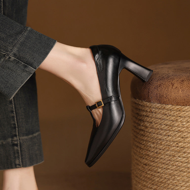 Velmira Genuine Leather Heels