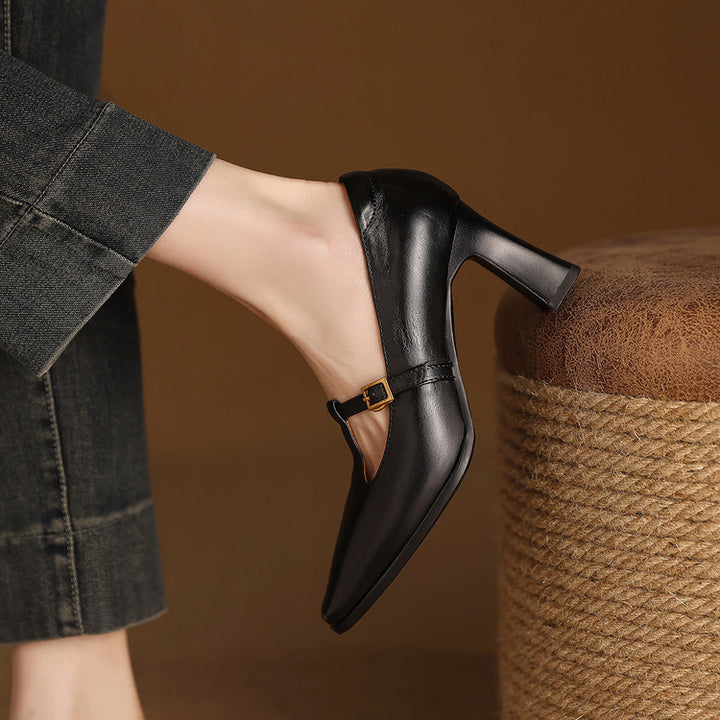 Velmira Genuine Leather Heels