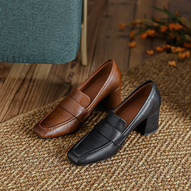 Nora Genuine Leather Heels