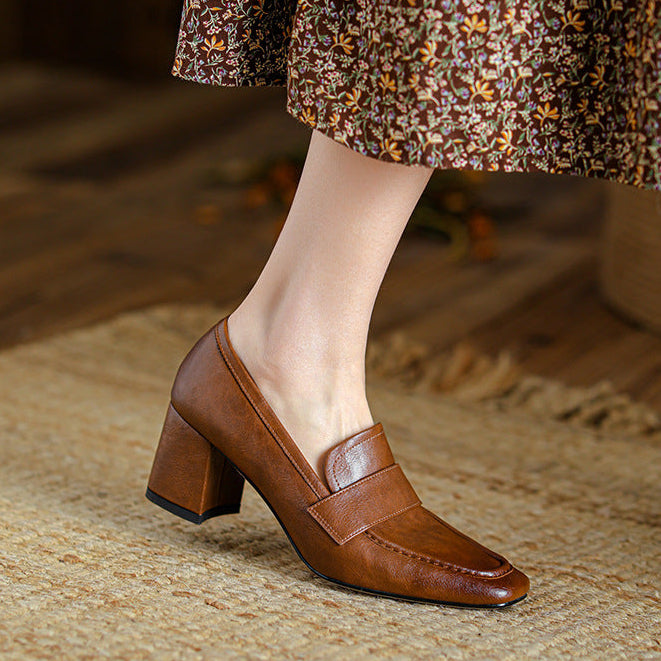 Nora Genuine Leather Heels