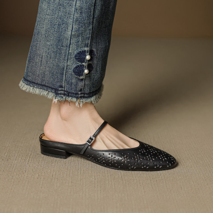 Alina Genuine Leather Mules