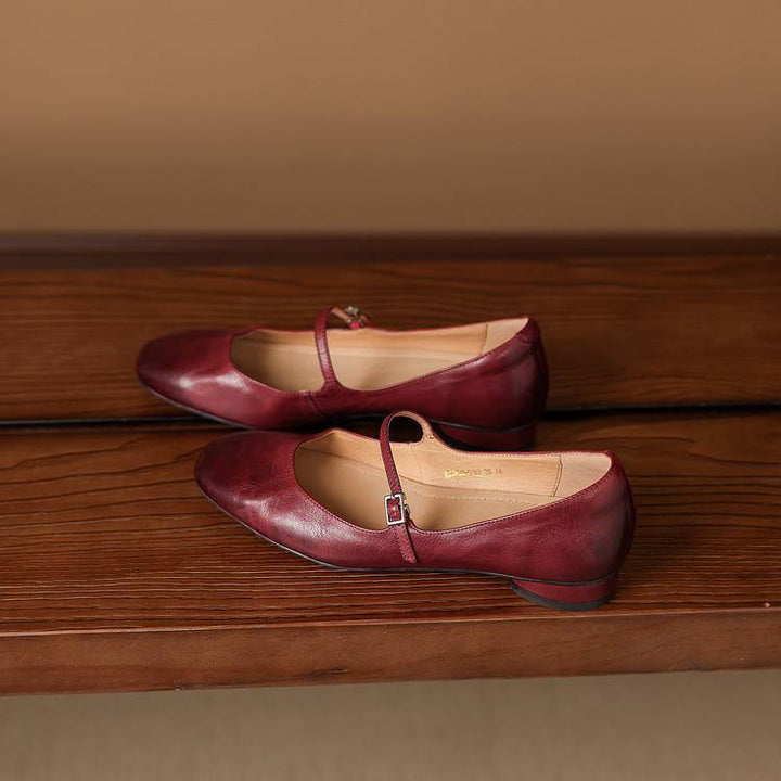 Rose Genuine Leather Flats