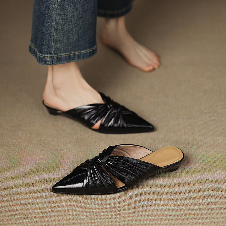 Elvara Genuine Leather Mules